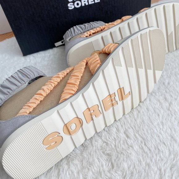 Sorel Ella II Ankle Strap Women's Sandals, Gray/Orange, Size 8 - Picture 8 of 9